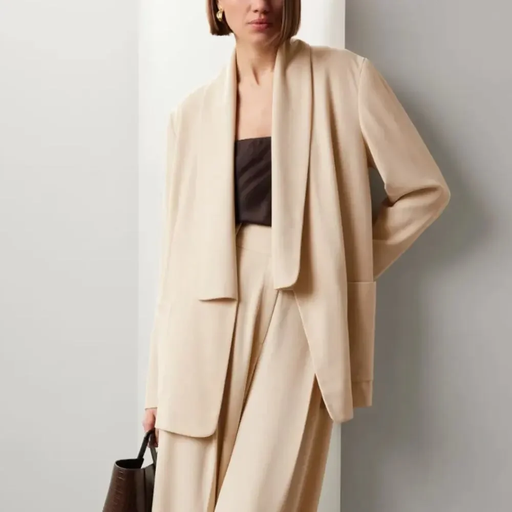 Rodebjer Cream Oversized Blazer SMALL Unstructured 80s Career Suiting Boxy $455 - Picture 2 of 14